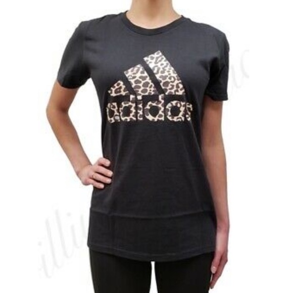 adidas Tops - NWT Adidas Leopard Print Black T-Shirt